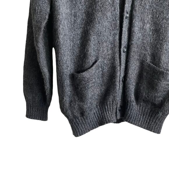 The Little Alpacas House Mens Cardigan‎ Sweater Gray Wool Grandpa Academia Cozy - Picture 6 of 9
